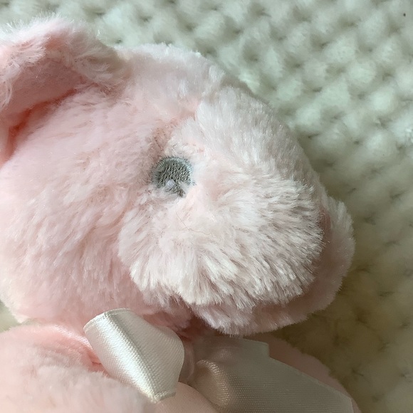 FIRST & MAIN Pink Pastel Pal Plush Bear Rattle Stuffed Animal Embroidered Eyes - Picture 12 of 14